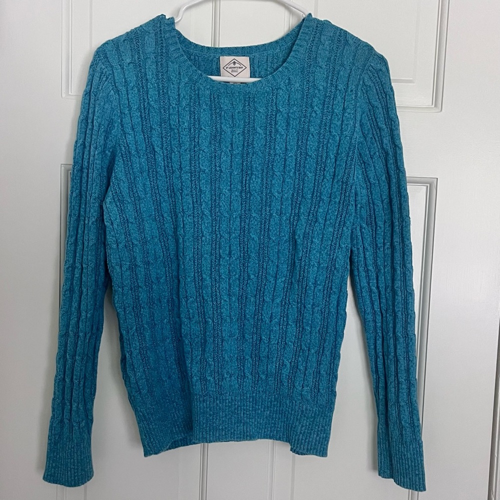 St. John’s Bay Turquoise Cable Knit Sweater - Size L